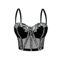 Rhinestone Mesh Semi-Sheer Slimming Camisole Corset Top