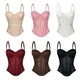 Einfarbiges Netz-Korsett-Camisole mit Brustpolstern