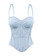 Einfarbiges Netz-Korsett-Camisole mit Brustpolstern