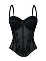 Einfarbiges Netz-Korsett-Camisole mit Brustpolstern