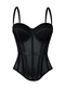 Einfarbiges Netz-Korsett-Camisole mit Brustpolstern