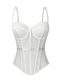 Einfarbiges Netz-Korsett-Camisole mit Brustpolstern