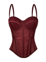 Einfarbiges Netz-Korsett-Camisole mit Brustpolstern