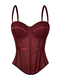 Einfarbiges Netz-Korsett-Camisole mit Brustpolstern