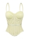 Einfarbiges Netz-Korsett-Camisole mit Brustpolstern