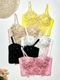 Spaghetti Strap Beaded Floral Corset Top With Chest Pads