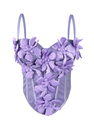 3D Flower Camisole Top Slim Fit Fishbone Bra