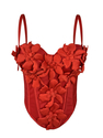 3D Flower Camisole Top Slim Fit Fishbone Bra
