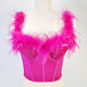Ostrich Feather Fishbone Strapless Waist Trainer Cami