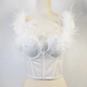 Ostrich Feather Fishbone Strapless Waist Trainer Cami