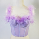 Ostrich Feather Fishbone Strapless Waist Trainer Cami