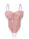 Handmade Floral Tassel Cami Top Open Back Corset