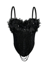 Handmade Floral Tassel Cami Top Open Back Corset
