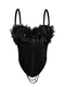 Handmade Floral Tassel Cami Top Open Back Corset