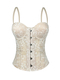 Lace Embroidered Corset Slimming Fitted Cami Top