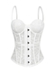 Lace Embroidered Corset Slimming Fitted Cami Top