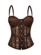Lace Embroidered Corset Slimming Fitted Cami Top