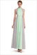 Ärmelloses Chiffon-Maxikleid mit Kontrastfarbe und gerafftem Oberteil