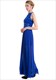 Ärmelloses A-Linien-Chiffon-Maxikleid mit Halterneck und perlenbesetztem Ausschnitt