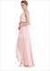 Ärmelloses Chiffon-Maxikleid mit Kontrastfarbe, High-Low-Saum und Gürtel