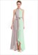 Ärmelloses Chiffon-Maxikleid mit Kontrastfarbe, High-Low-Saum und Gürtel