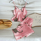 Leopard Print Faux Silk Pajama Set With Robe And Shorts