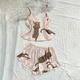 Leopard Print Faux Silk Pajama Set With Robe And Shorts