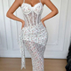 Leopard Print Lace Slim-Fit Camisole Dress