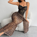 Leopard Print Lace Slim-Fit Camisole Dress