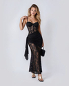 Leopard Print Lace Slim-Fit Camisole Dress