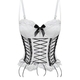 Cross Lace Corset Tank Top With Bow Detail