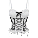 Kreuz-Spitzen-Korsett-Tank-Top mit Schleifendetail