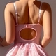 Pink Pink Lace-Up Fishbone Bodysuit Lingerie Set