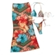 As shown in the picture Leopard Print Three-Piece Bikini Set With Backless Long Dress