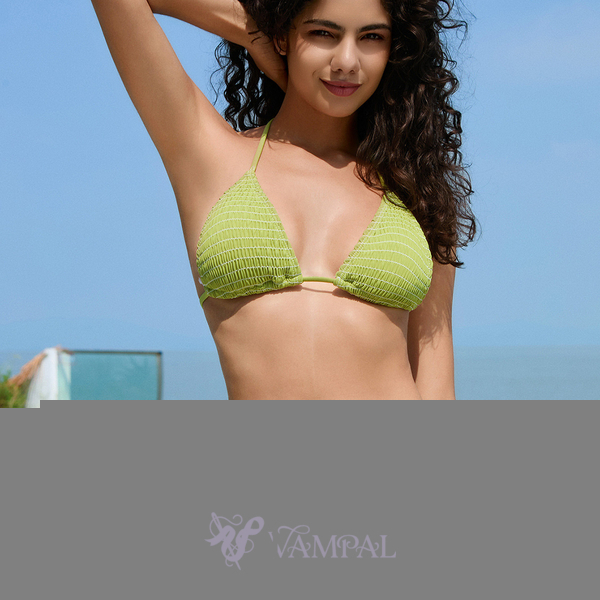 Shirred Multi-Needle Two-Piece Bikini Swimwear For Women