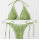 Shirred Multi-Needle Two-Piece Bikini Swimwear For Women