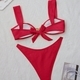 Solid Color Strapless High-Cut Bikini With Metal Starfish Detail