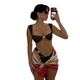 Solid Color Strapless High-Cut Bikini With Metal Starfish Detail