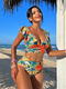 Women's Ruffle Backless Split Swimsuit Bikini Set