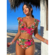Women's Ruffle Backless Split Swimsuit Bikini Set