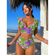 Women's Ruffle Backless Split Swimsuit Bikini Set