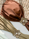 As shown in the picture Cutout One-Piece Bikini Swimsuit Color-Block Strapless Metal Flower