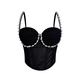 Pearl Embellished Ruched Mesh Corset Cami Top