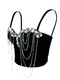 White Chain Diamond Corset Bra European Style Inner Outer Wear