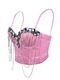 White Chain Diamond Corset Bra European Style Inner Outer Wear