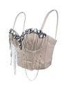White Chain Diamond Corset Bra European Style Inner Outer Wear