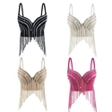 Pearl Rhinestone Tassel Camisole Corset Top