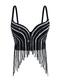Pearl Rhinestone Tassel Camisole Corset Top