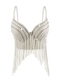 Pearl Rhinestone Tassel Camisole Corset Top