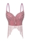 Pearl Rhinestone Tassel Camisole Corset Top